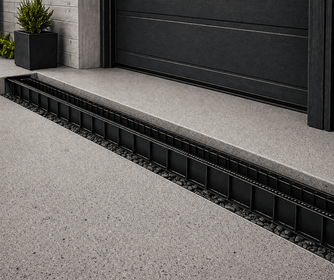 Channel sections set continuously across the trench